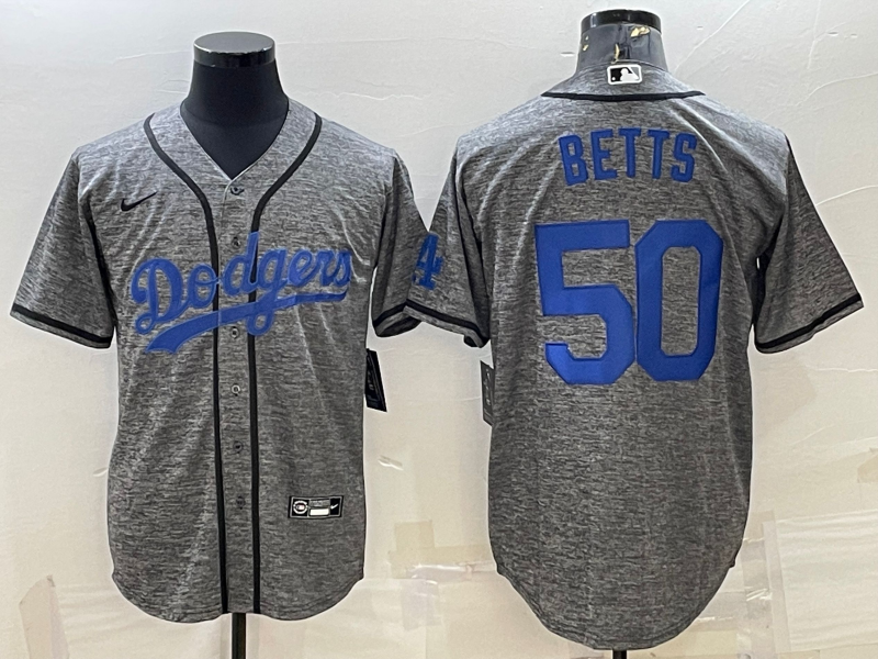 Men's Los Angeles Dodgers Mookie Betts Nike Gray Alternate Name Jersey